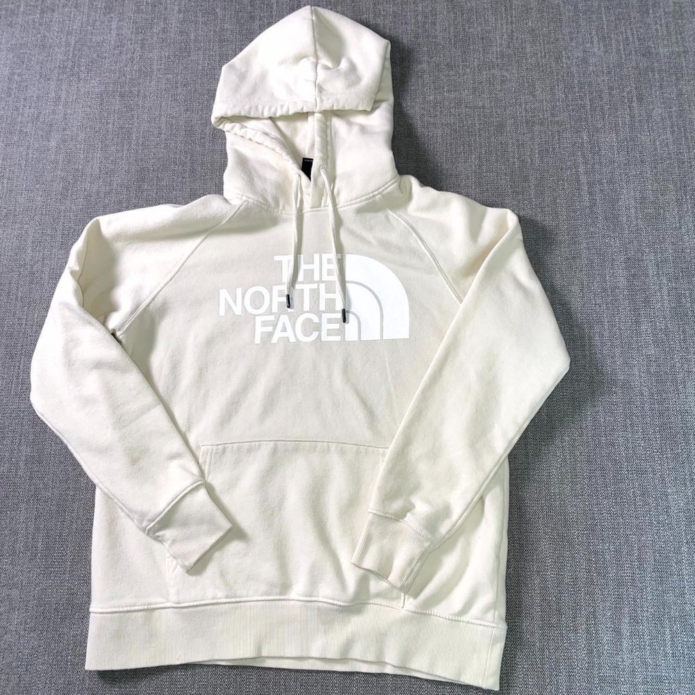 The North Face Half Dome Hoodie‎ Womens Medium Beige Logo Standard Fit Pullover